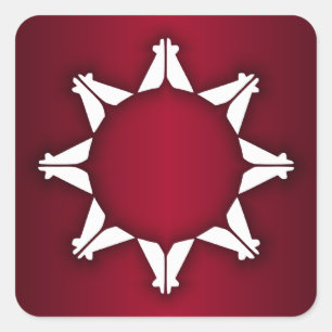 Oglala Lakota Flagge Quadratischer Aufkleber