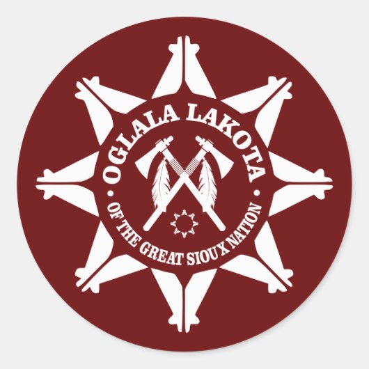 Oglala Lakota Runder Aufkleber (Vorderseite)