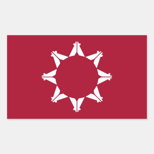 Oglala Lakota Sioux Flag Rechteckiger Aufkleber (Vorderseite)
