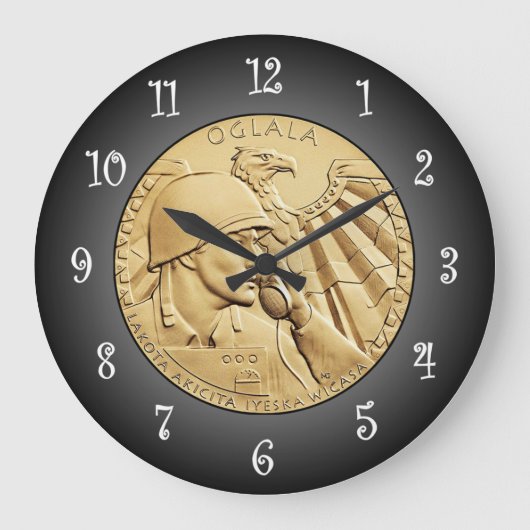 Oglala Sioux Code Talkers Bronze Medaille ~ Große Wanduhr (Vorderseite)