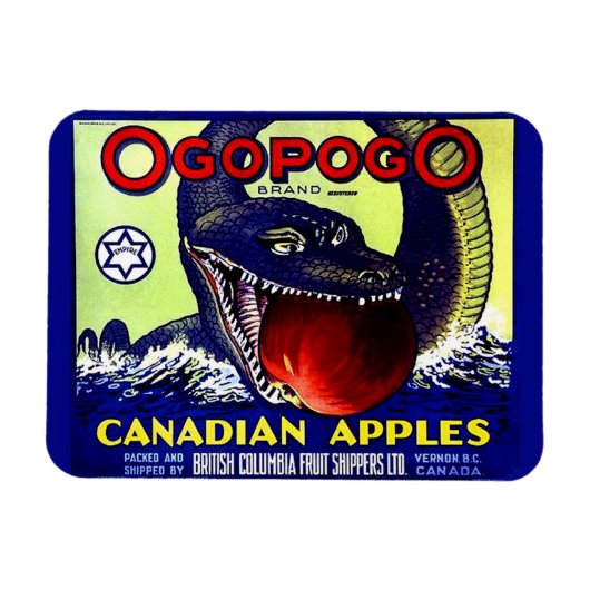 Ogopogo Kanadischer Äpfel Obstkaffee Magnet (Horizontal)