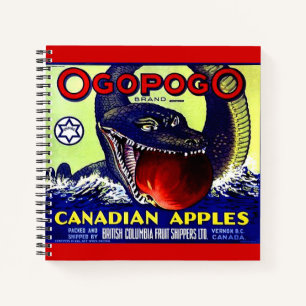 Ogopogo Kanadischer Äpfel Obstkaffee Notizblock