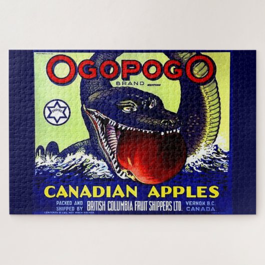 Ogopogo Kanadischer Äpfel Obstkaffee Puzzle (Horizontal)