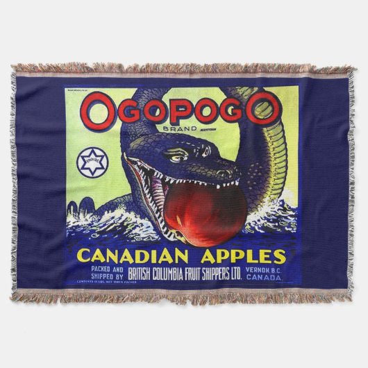 Ogopogo Kanadischer Äpfel Obstkarton Decke (Vorderseite)