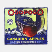 Ogopogo Kanadischer Äpfel Obstkarton Fleecedecke (Vorderseite (Horizontal))