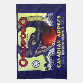 Ogopogo Kanadischer Äpfel Obstkarton Geschirrtuch (Vertikal)