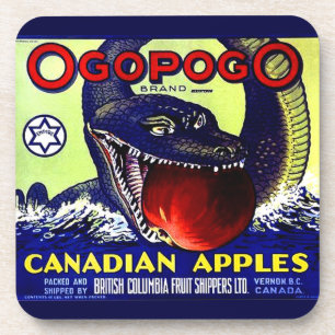 Ogopogo Kanadischer Äpfel Obstkarton Getränkeuntersetzer