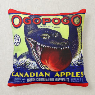 Ogopogo Kanadischer Äpfel Obstkarton Kissen