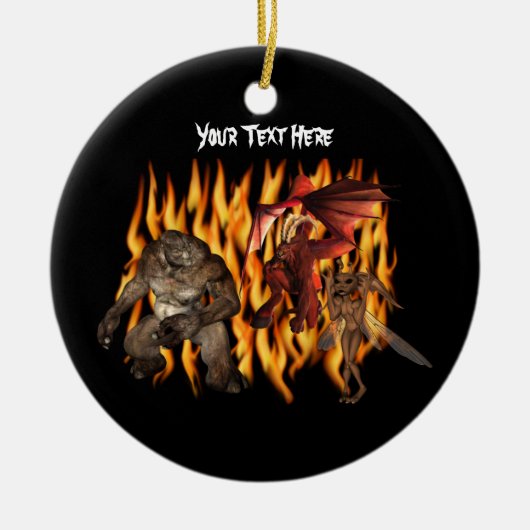 Ogre Demon Goblin Flames Halloween Ornament (Vorne)