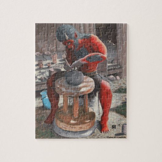 Ogre mit dem Pottery Wheel Small Fantasy Art Puzzl Puzzle (Vertikal)