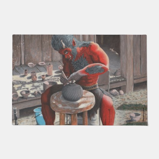 Ogre Oni macht japanische Keramik Fantasy Door Mat Fußmatte (Vorderseite)