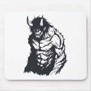 Ogre Oni Yokai Aufkleber für japanische Kontur Mousepad