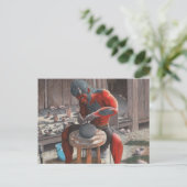 Ogre Potter Töpferei Postkarte (Stehend Vorderseite)