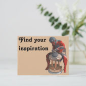 Ogre Spinning Pottery Wheel Fantasy Art Postkarte (Stehend Vorderseite)