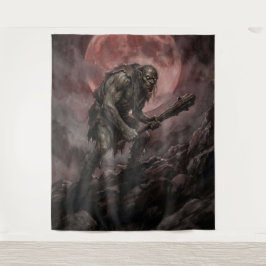 Ogre unter dem blutroten Mond Wandteppich