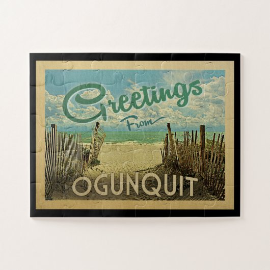 Ogunquit Beach Vintage Travel Puzzle (Horizontal)