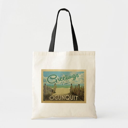 Ogunquit Beach Vintage Travel Tragetasche (Vorne)