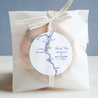 Ogunquit Maine Gastgeschenk Hochzeit Vielen Dank Runder Aufkleber