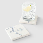 Ogunquit Maine Hochzeit in Urlaubsort Bevorzugung Steinuntersetzer (Seitenansicht)