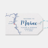 Ogunquit Maine Minimal Moderne Hochzeit der Marine Geschenkanhänger (Vorderseite (Horizontal))