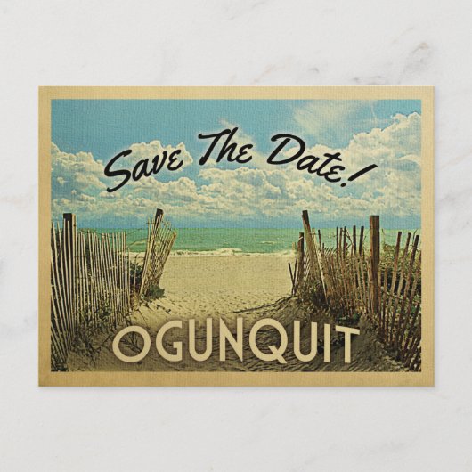 Ogunquit Maine Save the Date Vintag Ankündigungspostkarte (Vorderseite)