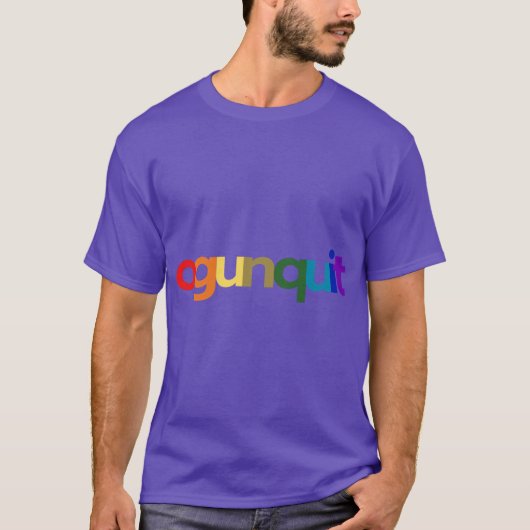 Ogunquit Pride Rainbow Print Oversified T-Shirt (Vorderseite)