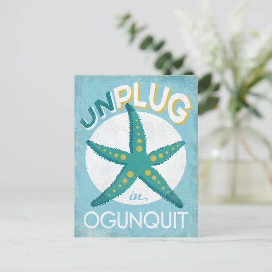 Ogunquit Starfish Beach Nautical Postkarte (Stehend Vorderseite)