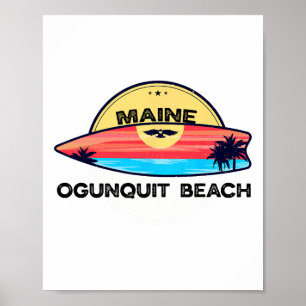 Ogunquit Strand Maine Surfbrett Strand Surfen  Poster