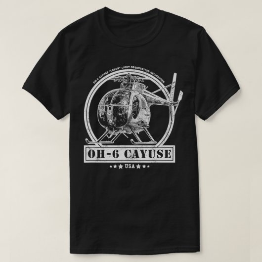 OH6 Loach Cayuse Hubschrauber T-Shirt (Design vorne)