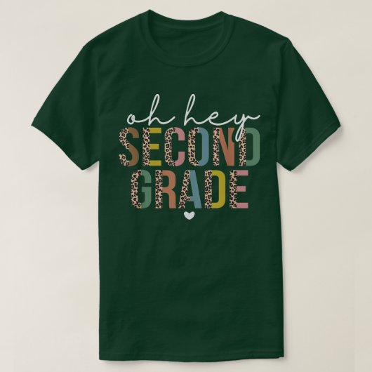 Oh, 2. Klasse zurück zur Schule Leopard für T-Shirt (Design vorne)