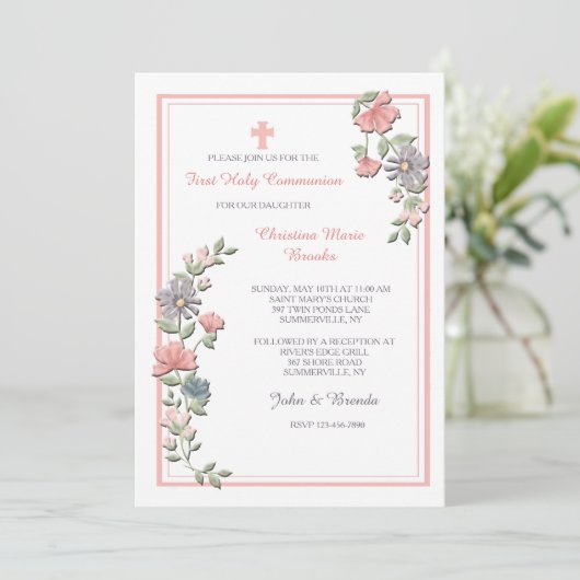 Oh, also rosa Einladung (Stehend Vorderseite)