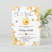 Oh Babee Baby Dusche Einladung (Stehend Vorderseite)