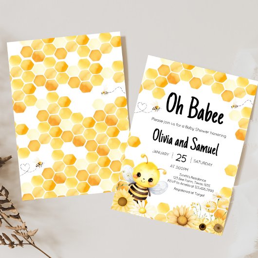 Oh Babee Bee Baby Dusche Einladung