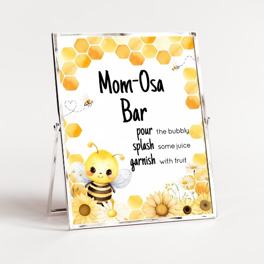 Oh Babee Bee Baby Dusche Mama Osa Bar Poster