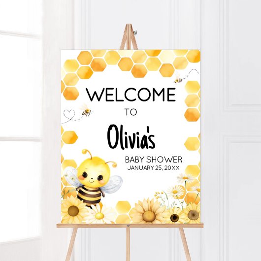 Oh Babee Bee Baby Dusche Willkommen Poster