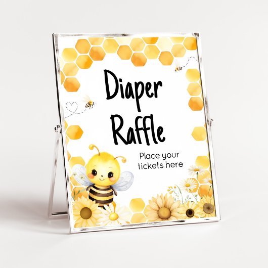 Oh Babee Bee Baby Dusche Windel Raffle Poster