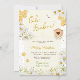 Oh Babee Bee Baby Girl Boy Wildblume Daisy Shower Einladung