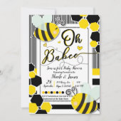 Oh BaBEE Bee Baby Shower Baby Shower White Einladung (Vorderseite)