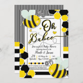 Oh BaBEE Bee Baby Shower Baby Shower White Einladung (Vorne/Hinten)