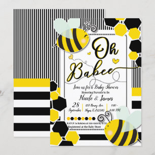 Oh BaBEE Bee Baby Shower Baby Shower White Einladung