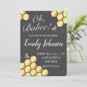 Oh Babee! Bee Themed Baby Dusche Einladung (Stehend Vorderseite)
