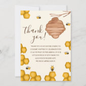Oh Babee Bee Themed Neutral Baby Shower Dankeskarte (Vorderseite)