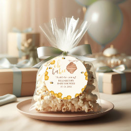 Oh Babee, Bee Watercolor Baby shower Runder Aufkleber