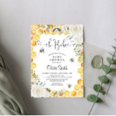 Oh BaBee Bee White Floral Baby Shower Einladung
