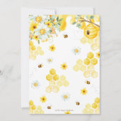 Oh Babee Bienen Blumengeschlecht Neutrale Baby Dus Einladung (Rückseite)