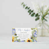 Oh Babee Bumblebee Sonnenblume Babywindeln Visitenkarte (Stehend Vorderseite)