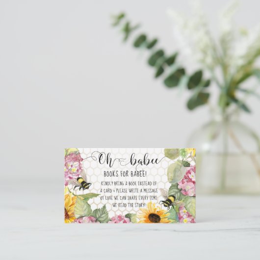 Oh Babee Bumblebee Sonnenblume Mädchen Bücher für Visitenkarte (Stehend Vorderseite)