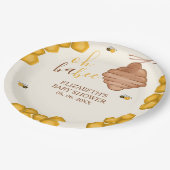 Oh Babee, Cute Watercolor Bee Baby shower Pappteller (Schrägansicht)