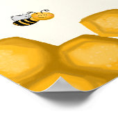 Oh Babee, Cute Watercolor Bee Baby shower Poster (Ecke)