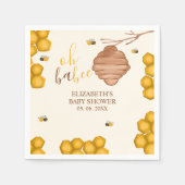 Oh Babee Cute Watercolor Bee Baby shower Serviette (Vorderseite)